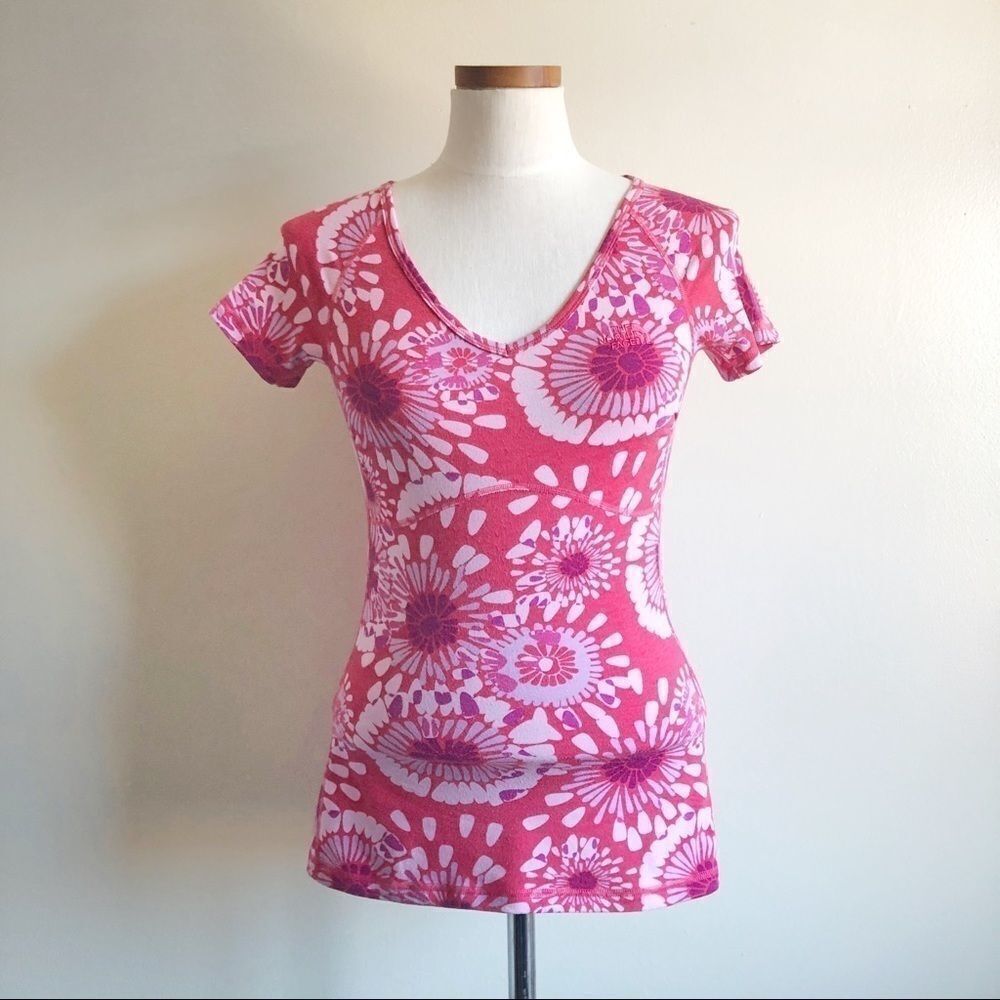 The Northface Floral Pink Short Sleeve Top